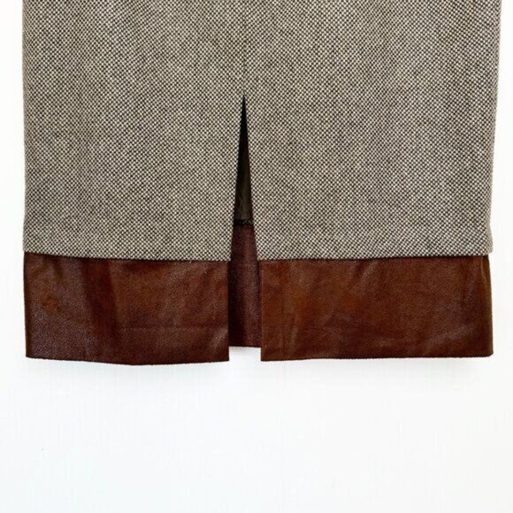 Michael Kors Womens Wool Blend Pencil Skirt Brown Hem Size 12 - Picture 3 of 13